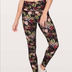 Lululemon wunder under floral full length highrise